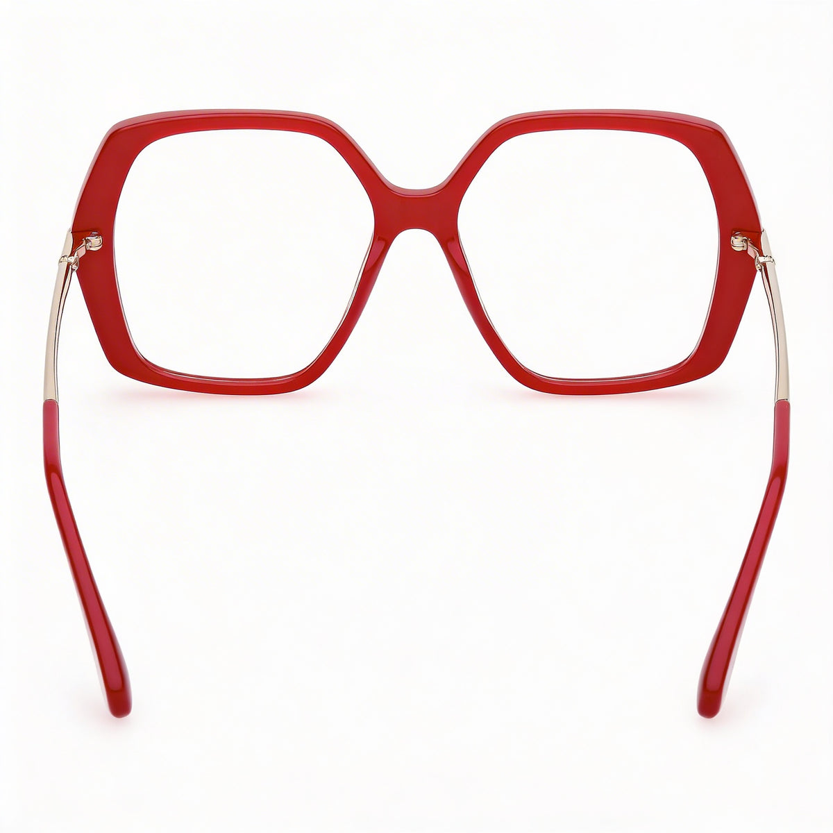 MaxMara MM5175 066 Gafas Cuadradas Unisex Rojo Claro Oro Pálido, 52mm, Photo 3