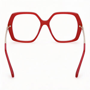 MaxMara MM5175 066 Square Eyeglasses Unisex — side view, Red Plastic temples