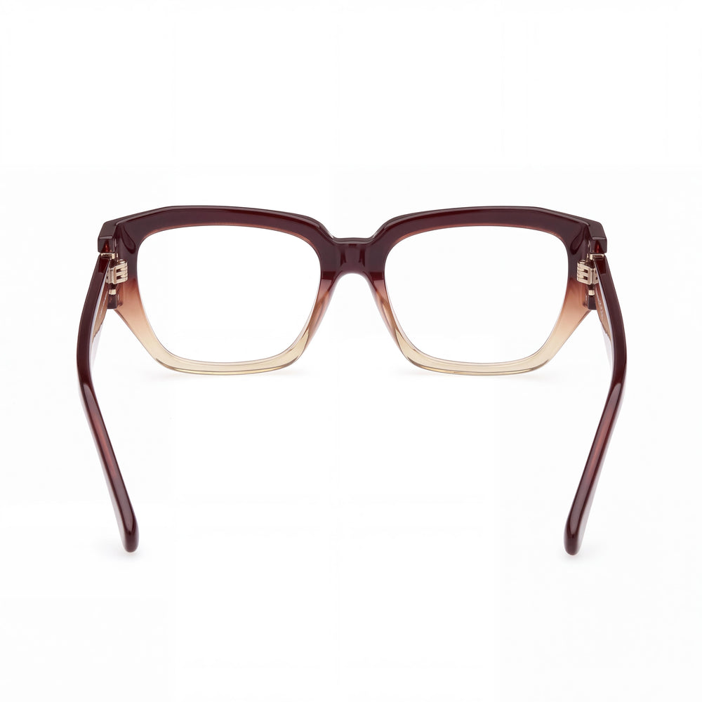 MaxMara Mm5182 Rectangle Eyeglasses Women — side view, Brown Plastic temples