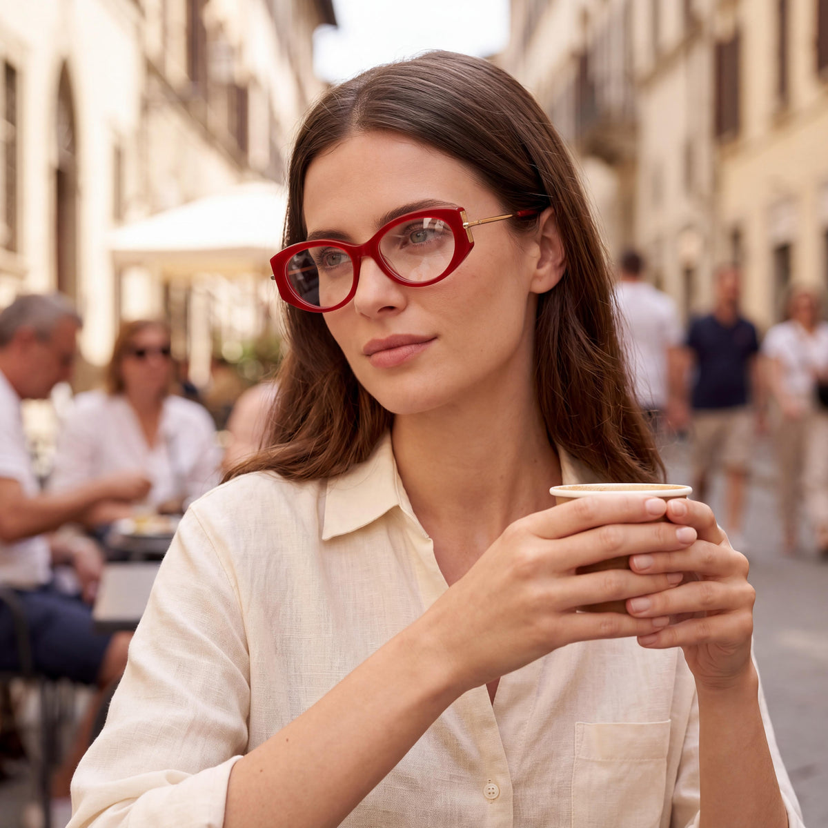 Gafas Ópticas MaxMara Mm5204 para Mujer con Montura de Plástico en Burdeos Bronce Oscuro y Cristales de Policarbonato de 52mm, Photo 4