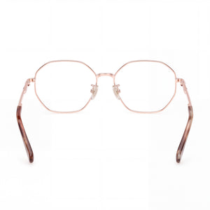 MaxMara Mm5207 Geometric Eyeglasses Women — side view, Gold Metal temples