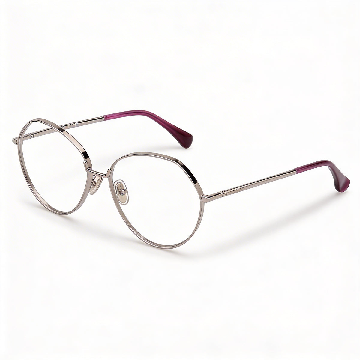 Gafas graduadas redondas MaxMara MM5139 en rutenio claro brillante para mujer, 56 mm, Photo 1