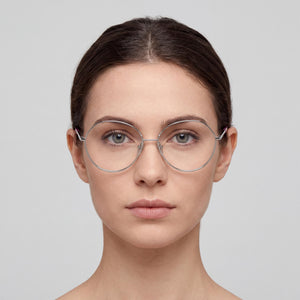 MaxMara Round Eyeglasses for Women — interior view, Polycarbonate lens detail
