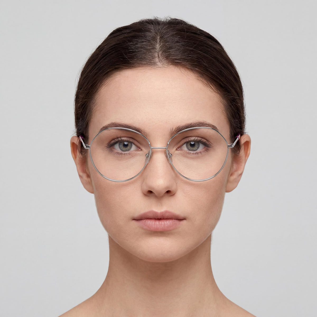 Gafas graduadas redondas MaxMara MM5139 en rutenio claro brillante para mujer, 56 mm, Photo 4