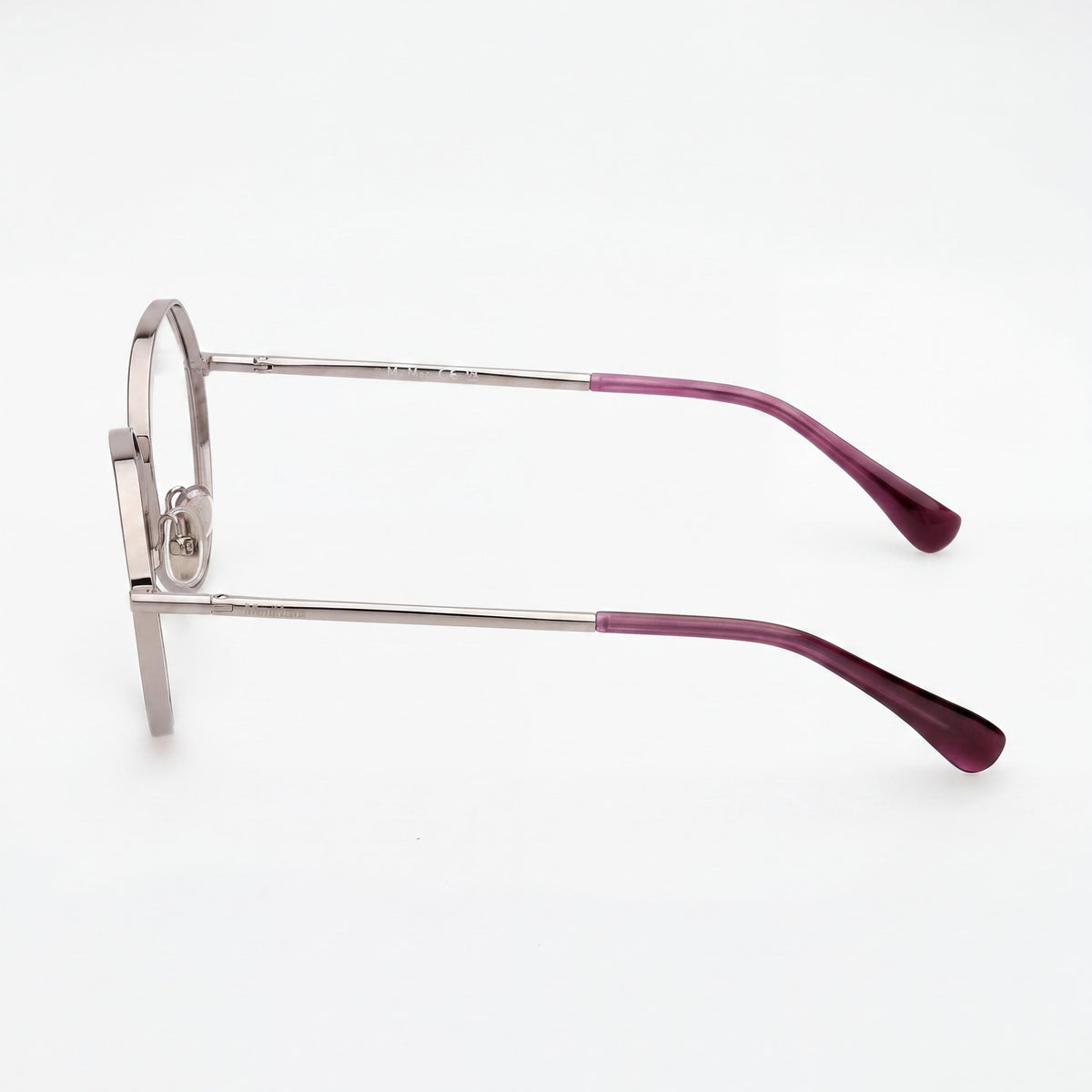 Gafas graduadas redondas MaxMara MM5139 en rutenio claro brillante para mujer, 56 mm, Photo 3