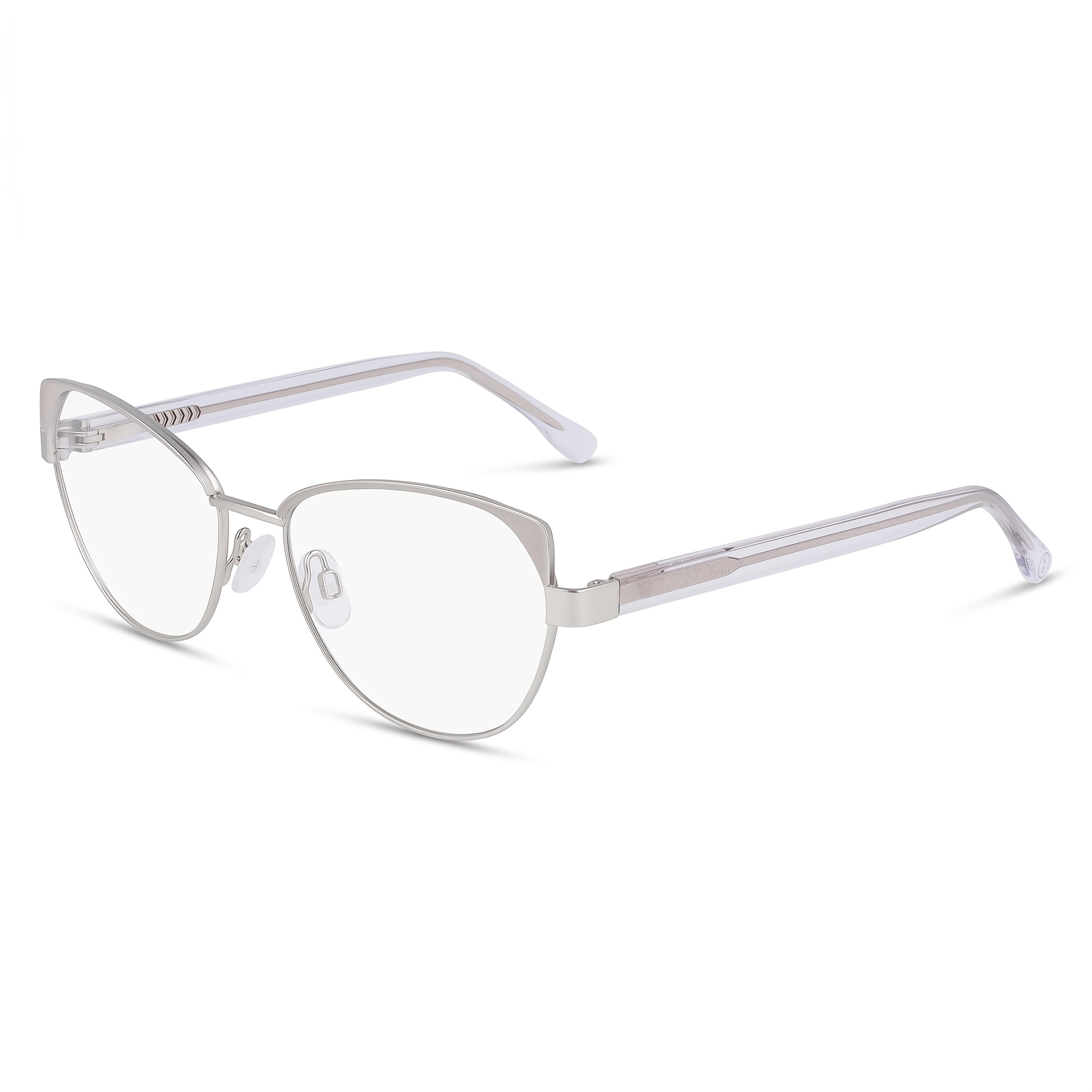 McAllister Mc4520 Silver Cat Eye Eyeglasses for Men, Metal 52mm, Photo 1