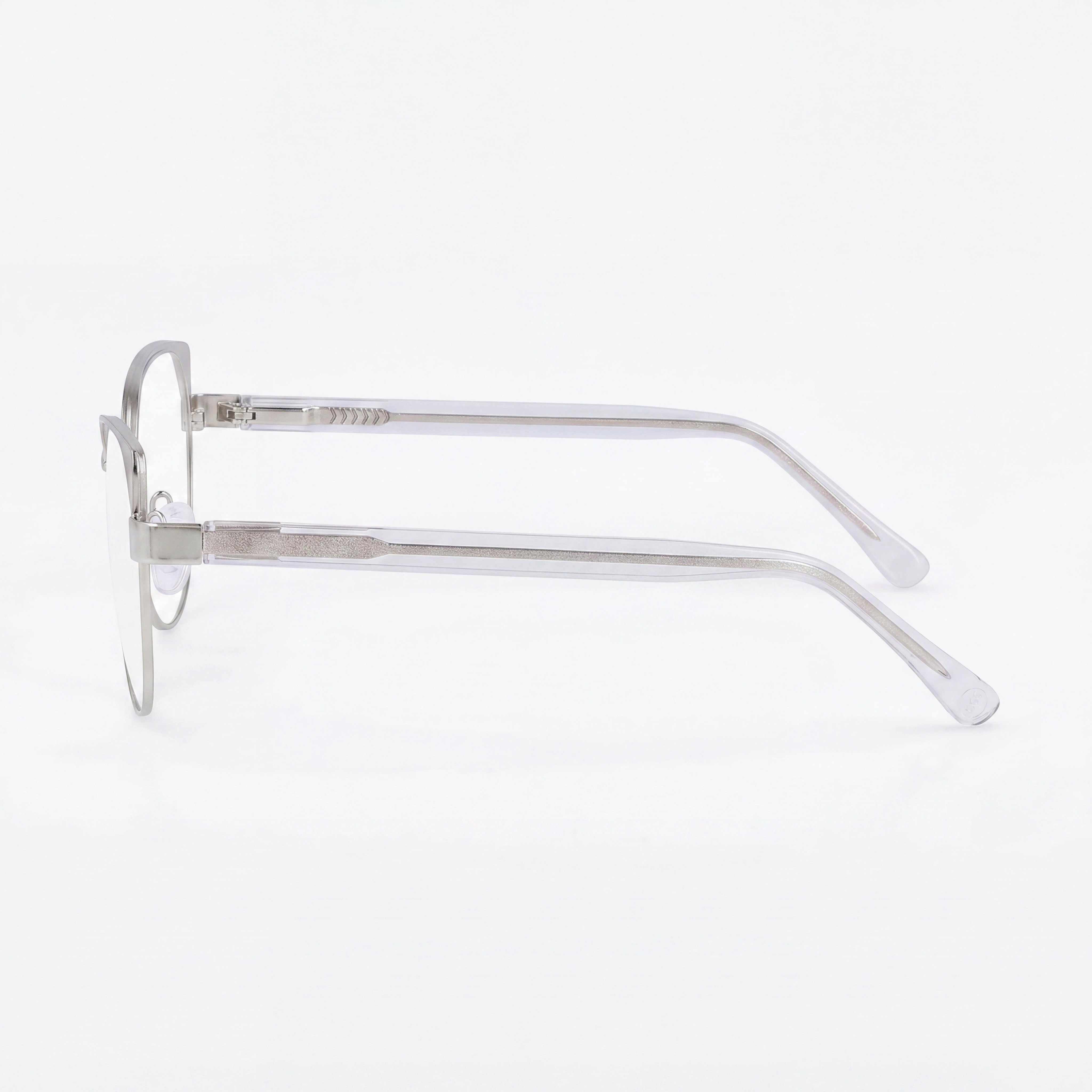 McAllister Mc4520 Silver Cat Eye Eyeglasses for Men, Metal 52mm, Photo 3