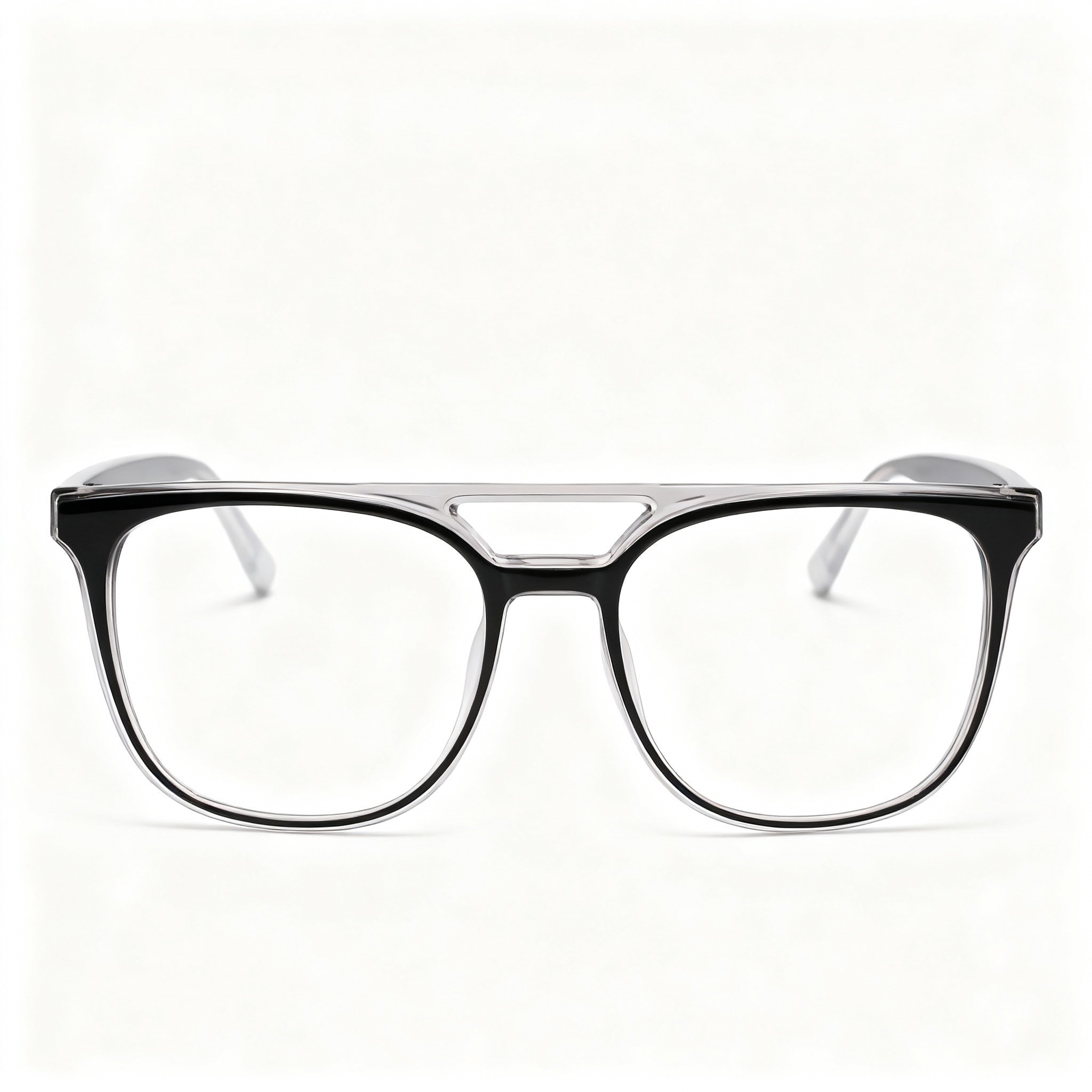 McAllister Mc4533 Black/Grey Rectangle Eyeglasses for Men, Metal 55mm, Photo 2