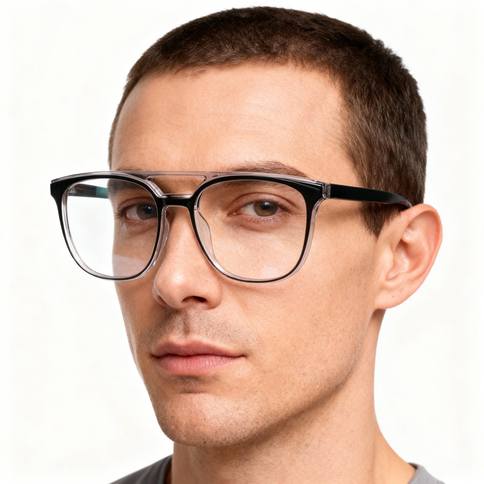 McAllister Mc4533 Black/Grey Rectangle Eyeglasses for Men, Metal 55mm, Photo 3
