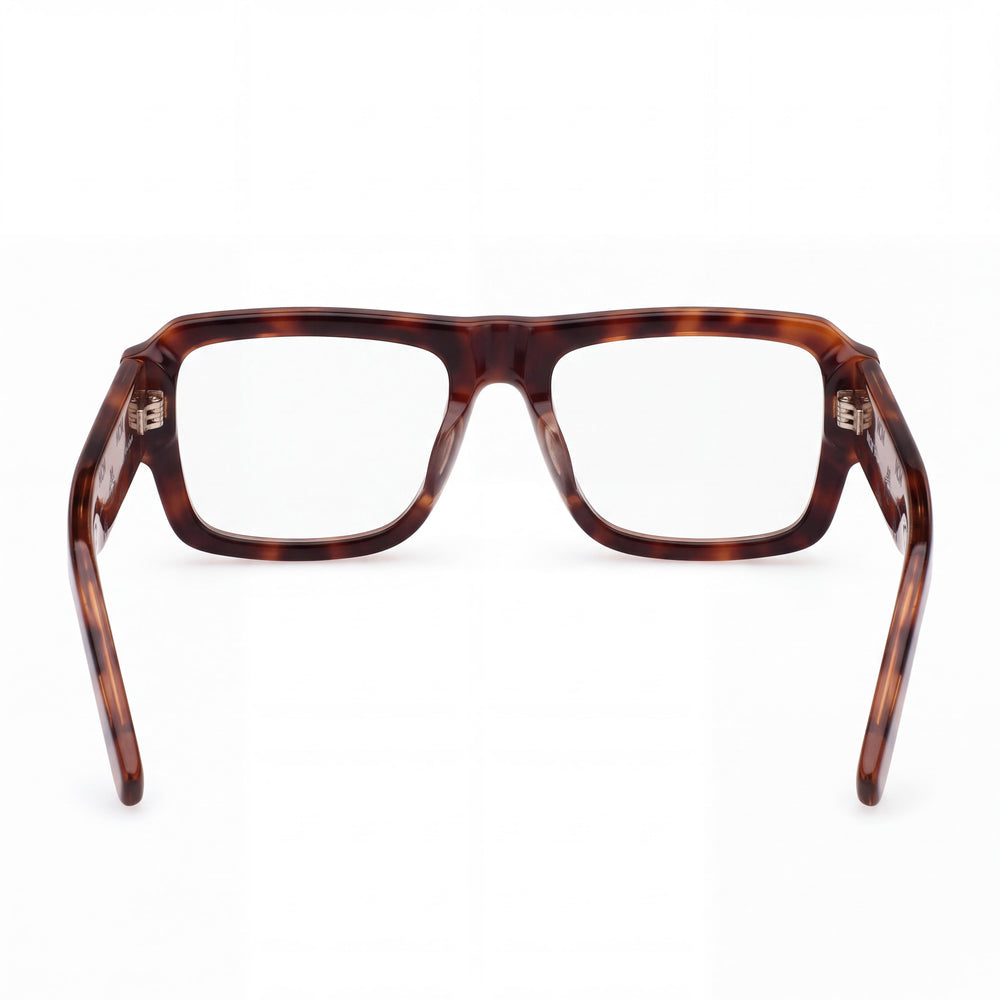 MCM Classic Rectangle Eyeglasses Unisex — side view, Havana Tortoise temples