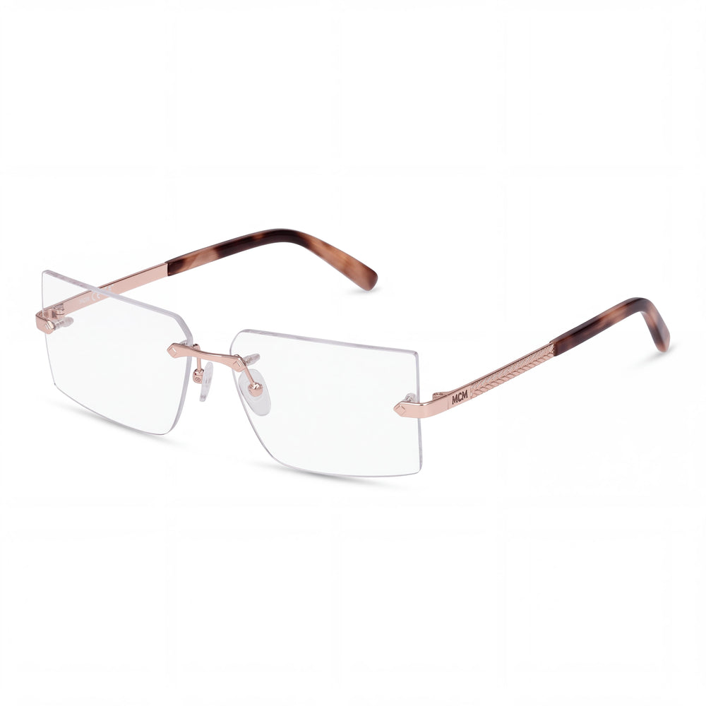 MCM MW5018-H Gold Rectangle Eyeglasses for Women, Metal frame