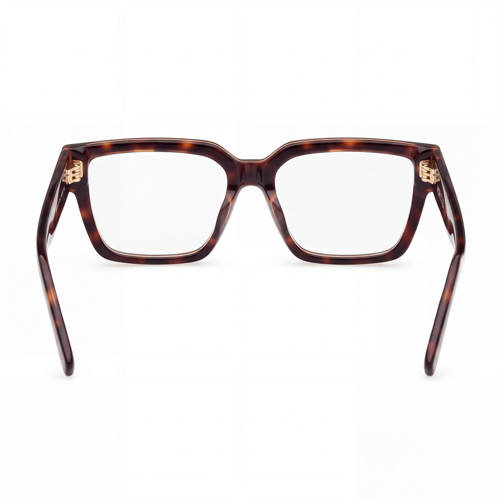 MCM MW5025 Rectangle Eyeglasses Women — side view, Dark Havana Plastic temples