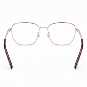 MCM WORLDWIDE Mw5021-h Round Eyeglasses Unisex — side view, Gold Plastic temples