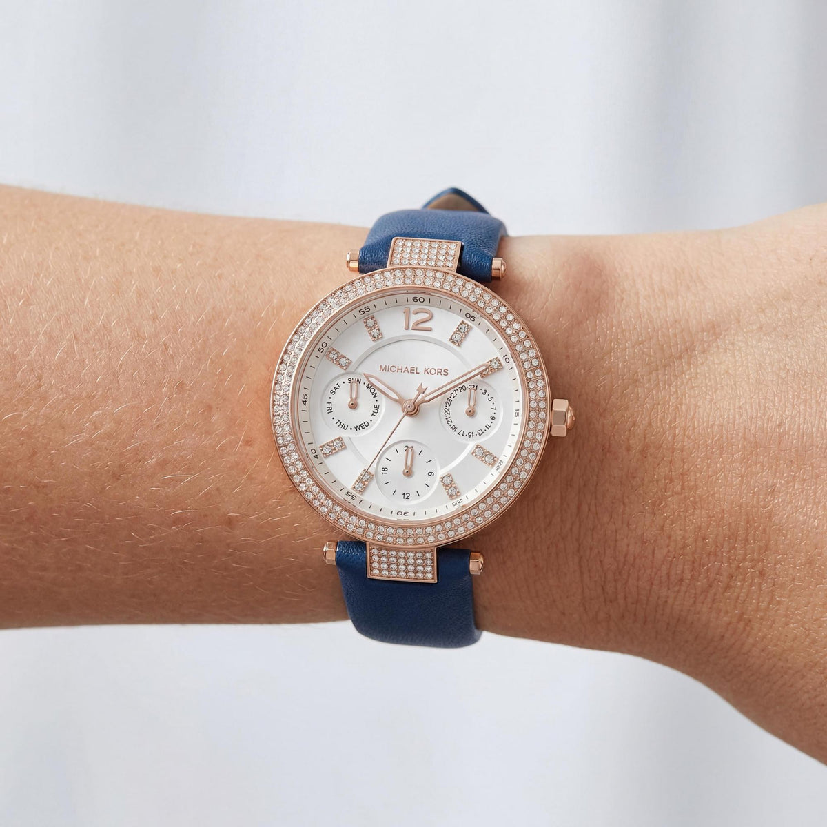 Michael Kors Women's Stainless Steel Watch, Blue Dial 33mm, Photo 3