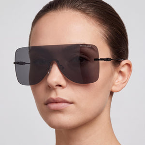 Michael Kors MK1148 Aviator Sunglasses Women — side view, Non-Polarized Grey Mirrored Solid lens