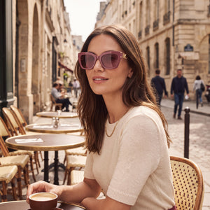 Michael Kors Mk2237u Rectangle Sunglasses Women — side view, Non-Polarized Pink lens