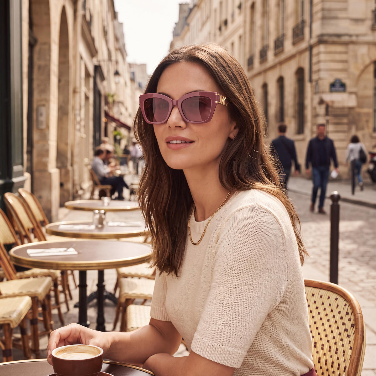 Gafas de sol para mujer Michael Kors Mk2237u Mulberry de ajuste universal, montura de plástico, 100% protección UV, 52 mm, Photo 3