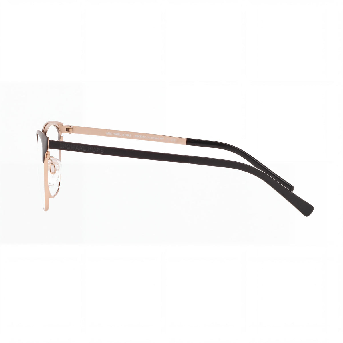 Monturas de gafas de moda para mujer Michael Kors MK3012 Adrianna IV de material compuesto, negro mate/oro rosa, 51-17-135 mm, Photo 3