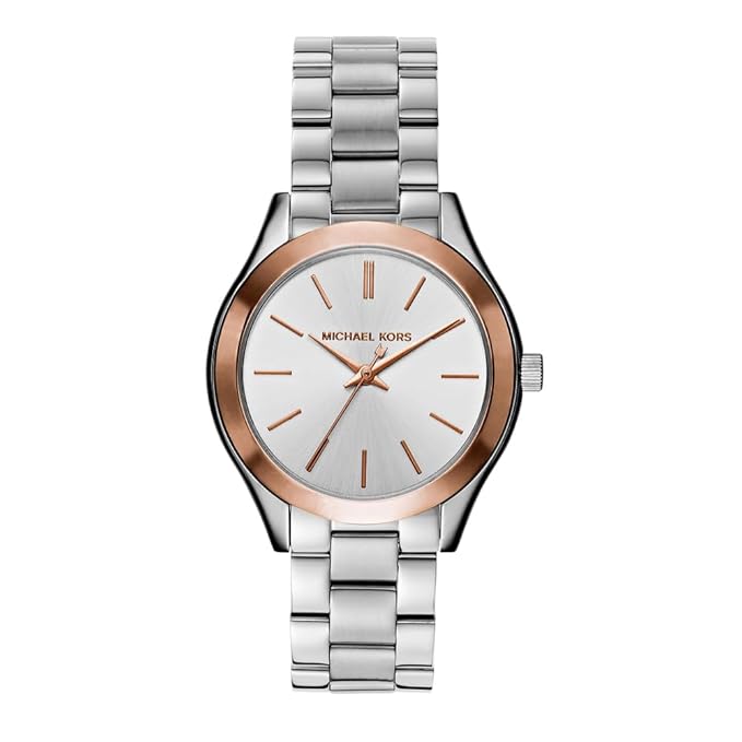 Michael Kors MK3514 Women's Silver Pink Gold Watch, 34mm, Photo 1