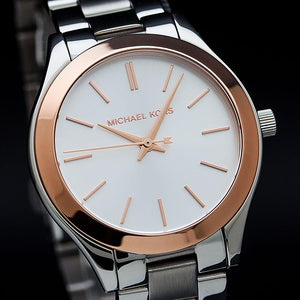 Michael Kors MK3514 Women's Watch — back view, stainless steel case 50m Water Resistant
