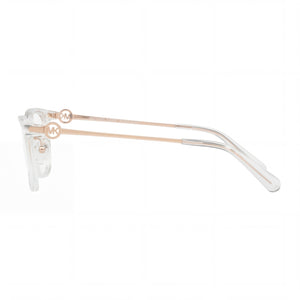 Michael Kors Mk4054 Rectangle Eyeglasses Women — side view, Transparent Plastic temples