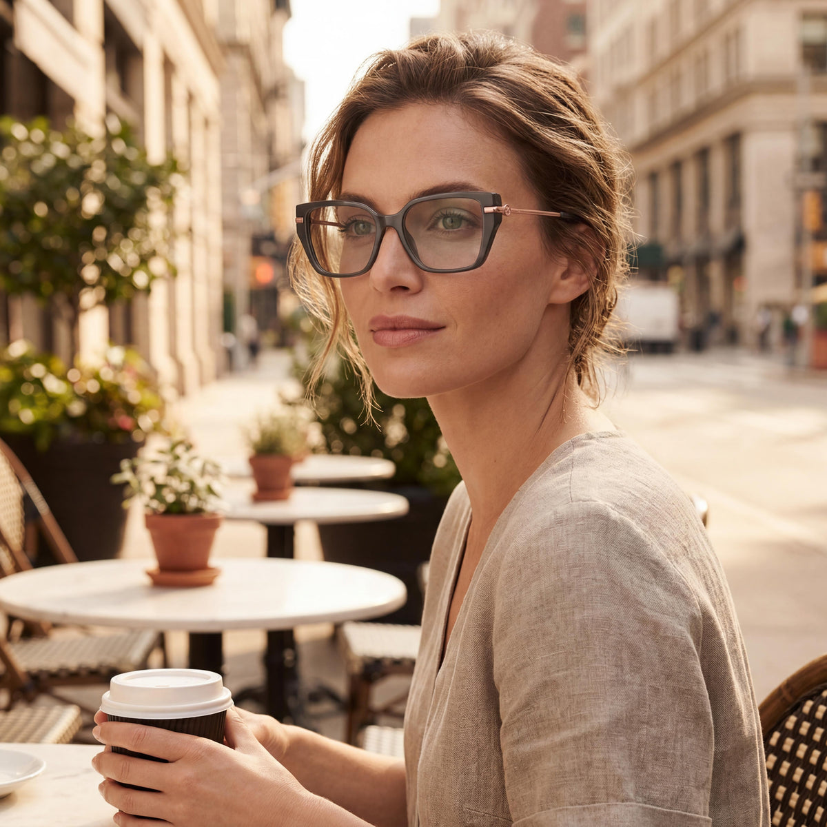 Gafas graduadas rectangulares para mujer Michael Kors MK4134U Crete Ash, 54 mm, Photo 4