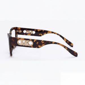 Michael Kors Mk4149u Puglia Cat Eye Eyeglasses Women — side view, Havana Plastic temples