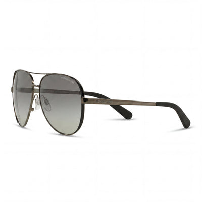 Michael Kors MK5004 Chelsea Black Aviator Sunglasses for Women, Grey lens