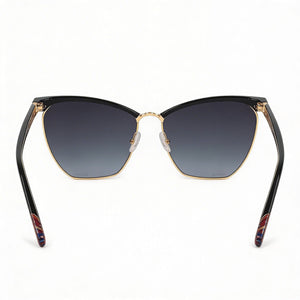 Missoni Square Sunglasses Women — side view, Non-Polarized Black Gold lens