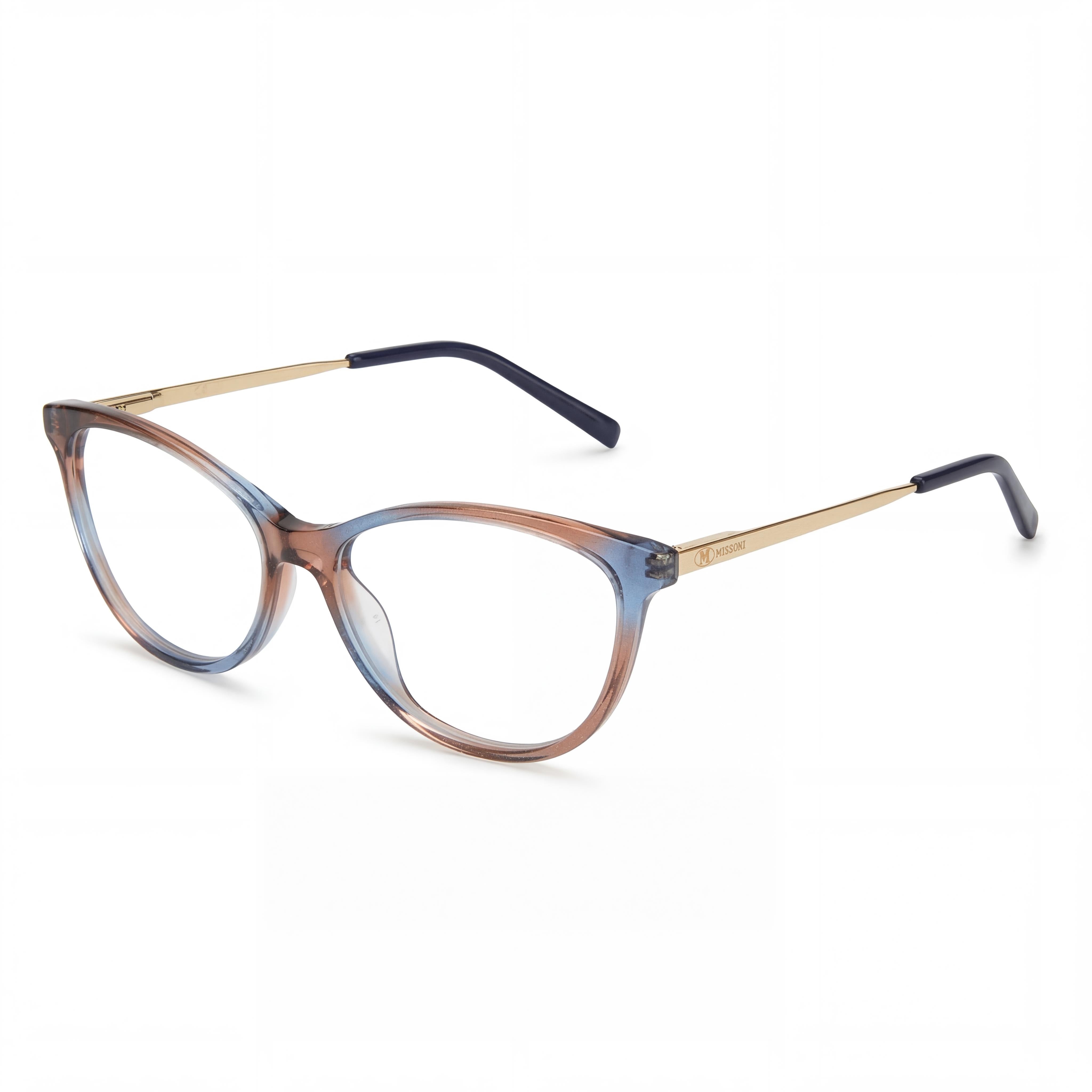 Missoni Brown Blue Cat Eye Eyeglasses for Women, Acetate 52mm, Photo 1