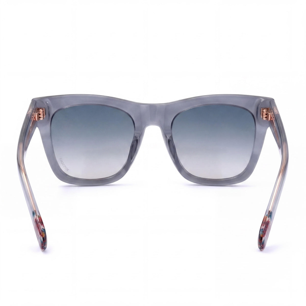Gafas de sol Missoni Casual de acetato para mujer, color gris cuerno azul, doble tono, lentes melocotón, 51 mm, protección UV, Photo 3