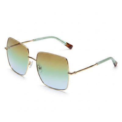 Missoni Classic Gold Brown Rectangle Sunglasses for Women, Gold lens