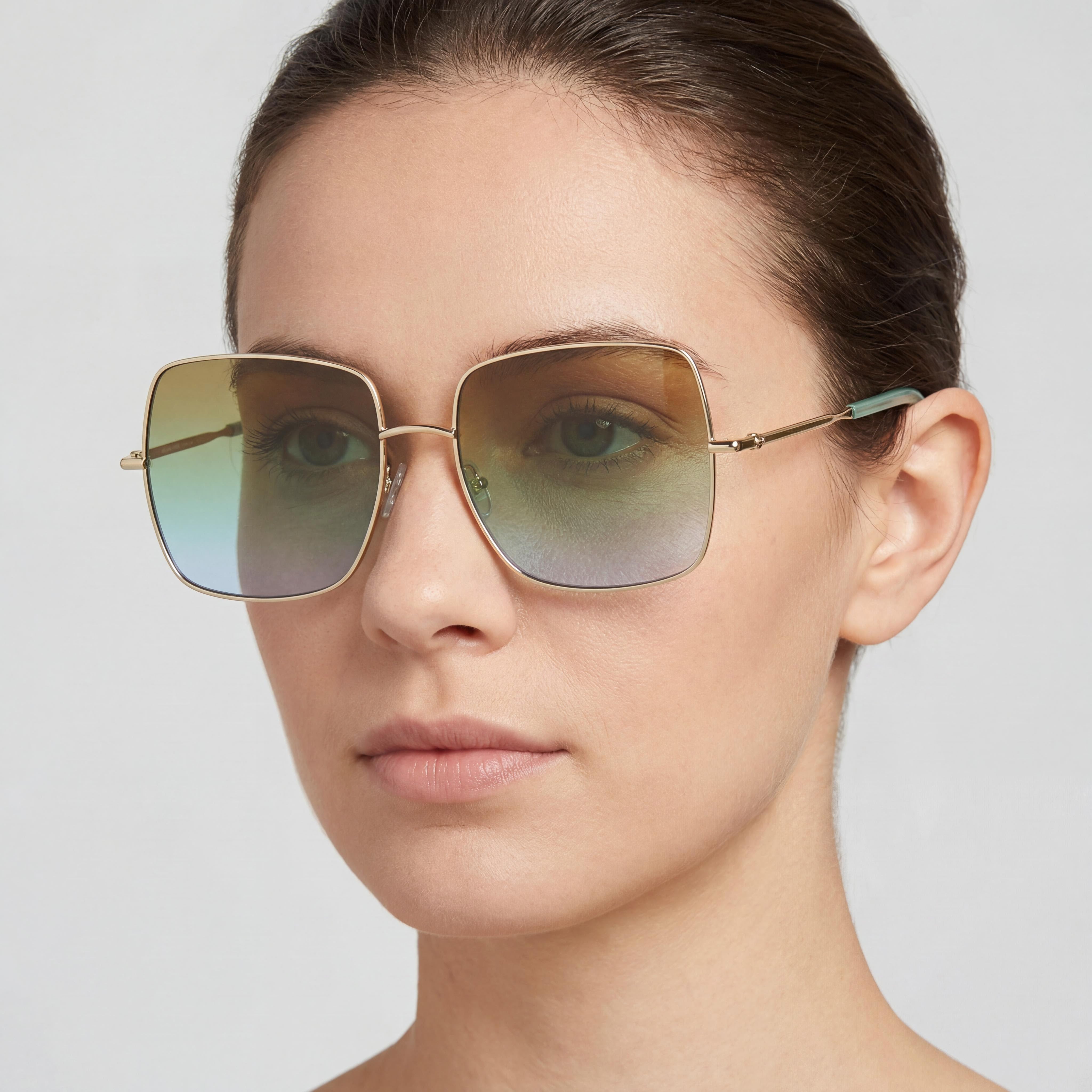 Missoni Classic Gold Brown Rectangle Sunglasses for Women, 58mm, Photo 3