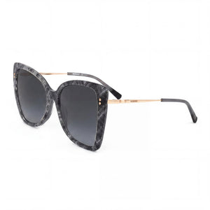Missoni Classic Gray Cat Eye Sunglasses for Women, White Black Pattern lens