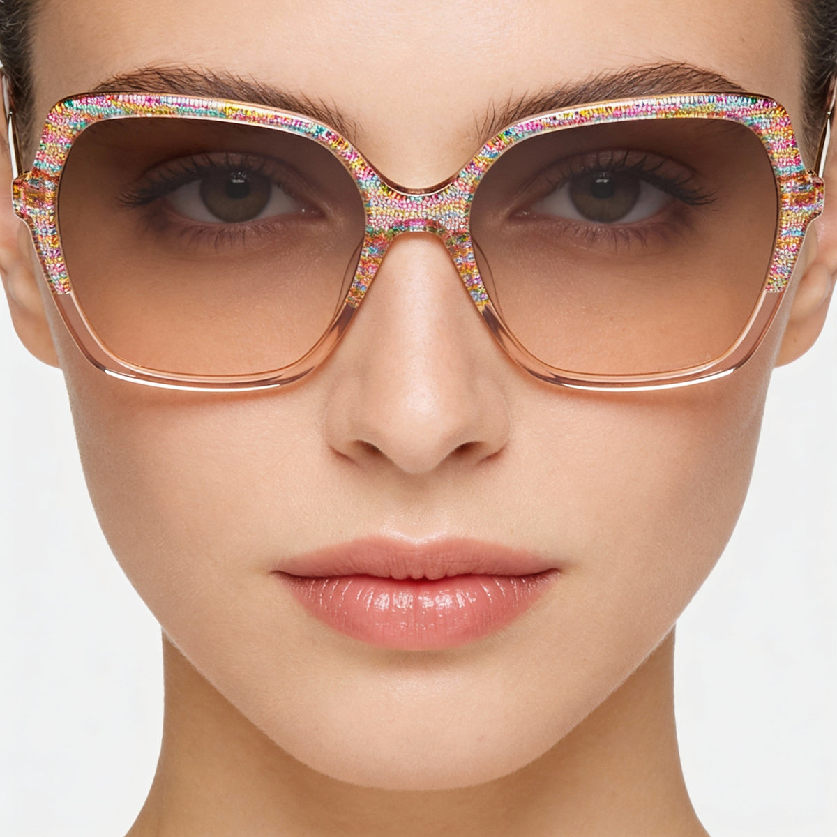 Gafas de sol Missoni DNA cuadradas rosas y grises para mujer, 57 mm, Photo 3