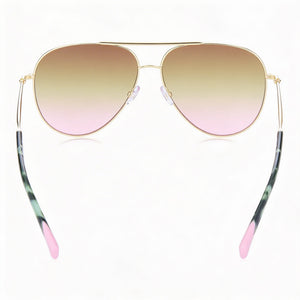 Missoni Aviator Sunglasses Women — side view, Non-Polarized Gradient Grey Pink lens