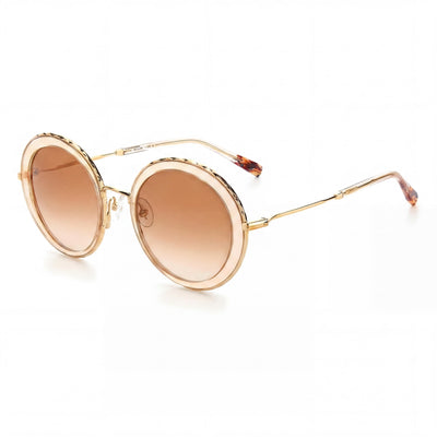 Missoni Gold Round Sunglasses for Women, Sand Redgold lens