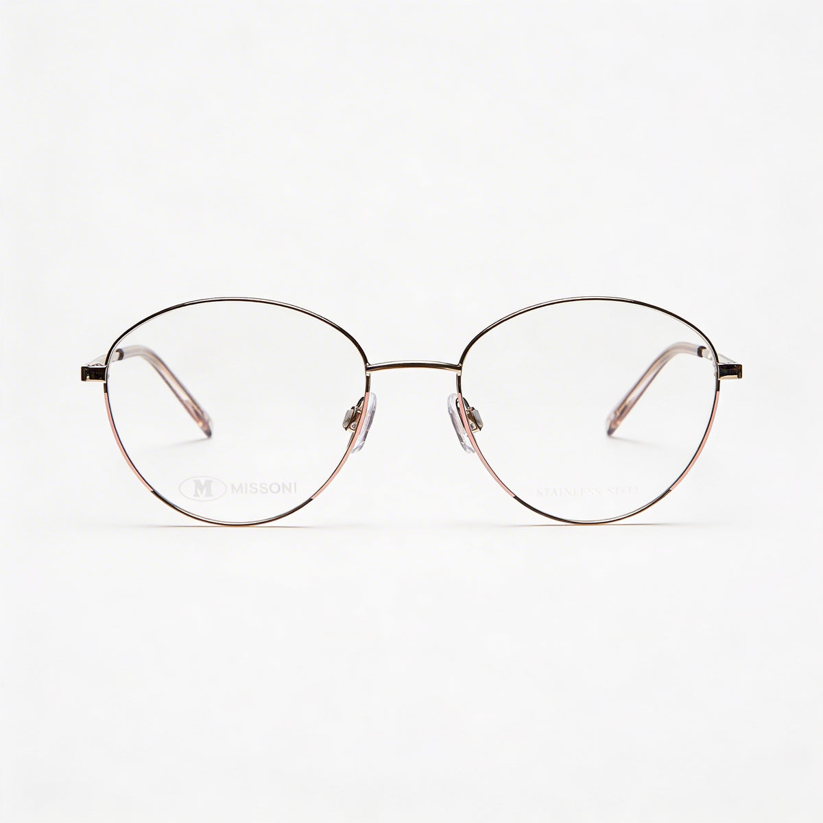 M Missoni Luxury Elegant Pink Gold Oval Eyeglasses for Women, 53mm, Photo 2