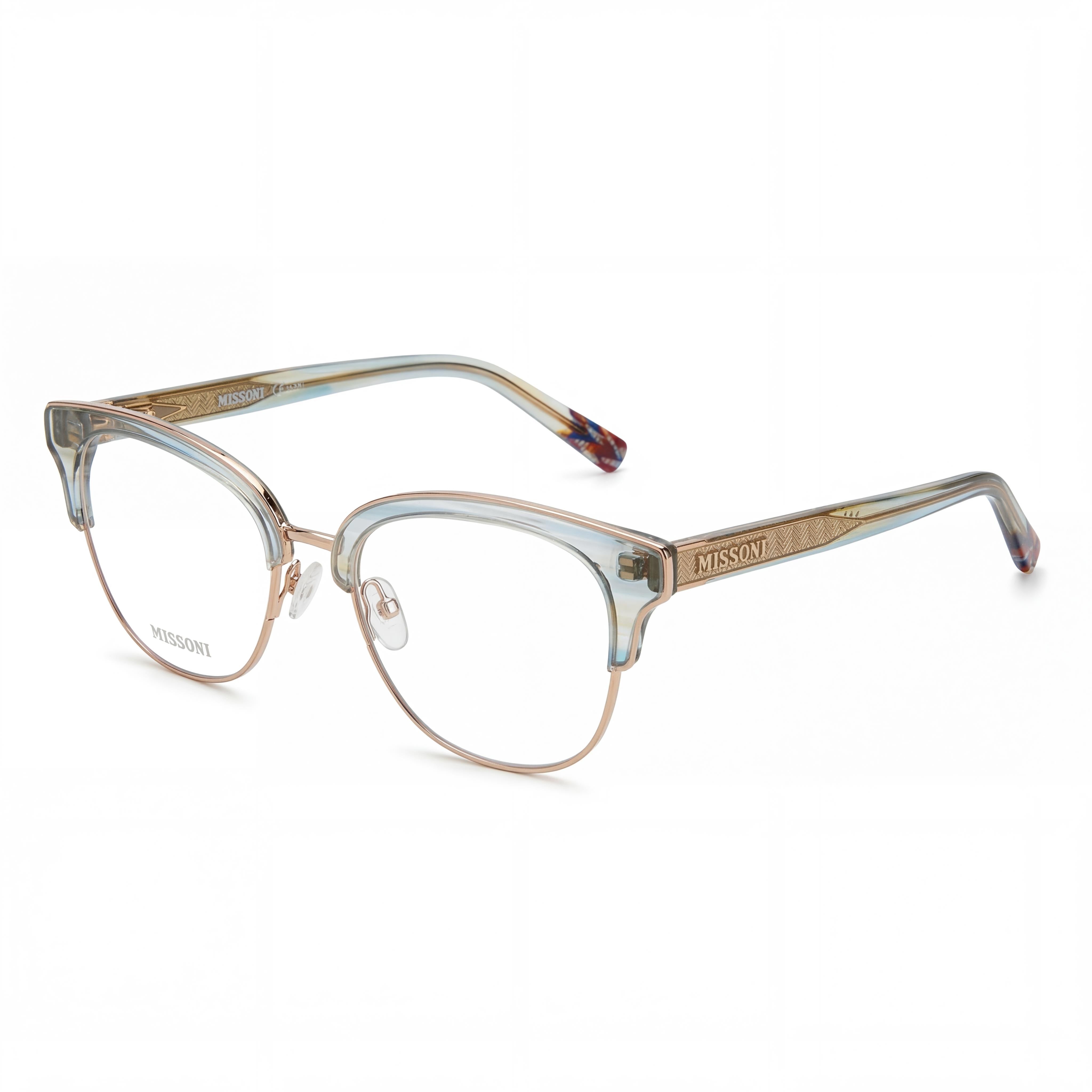 Missoni MIS 0012 Turquoi Round Eyeglasses for Men, Metal, Photo 1