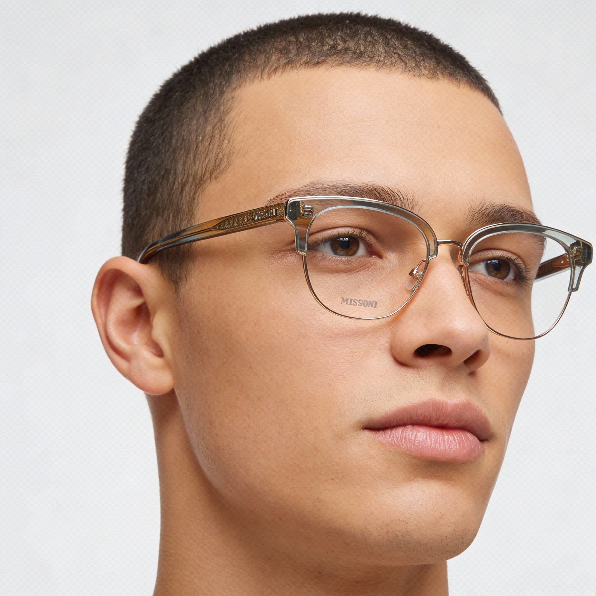 Missoni MIS 0012 Turquoi Round Eyeglasses for Men, Metal, Photo 5