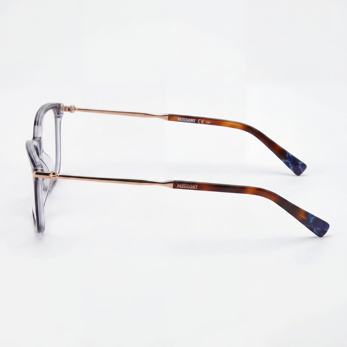 Gafas graduadas rectangulares para mujer Missoni Mis 0058 azules, 53 mm, Photo 3