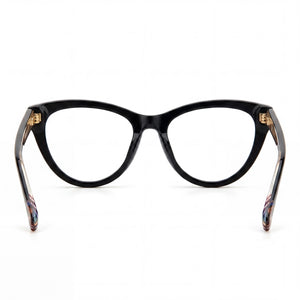 Missoni Mis 0073 Cat Eye Eyeglasses Women — side view, Black Acetate temples