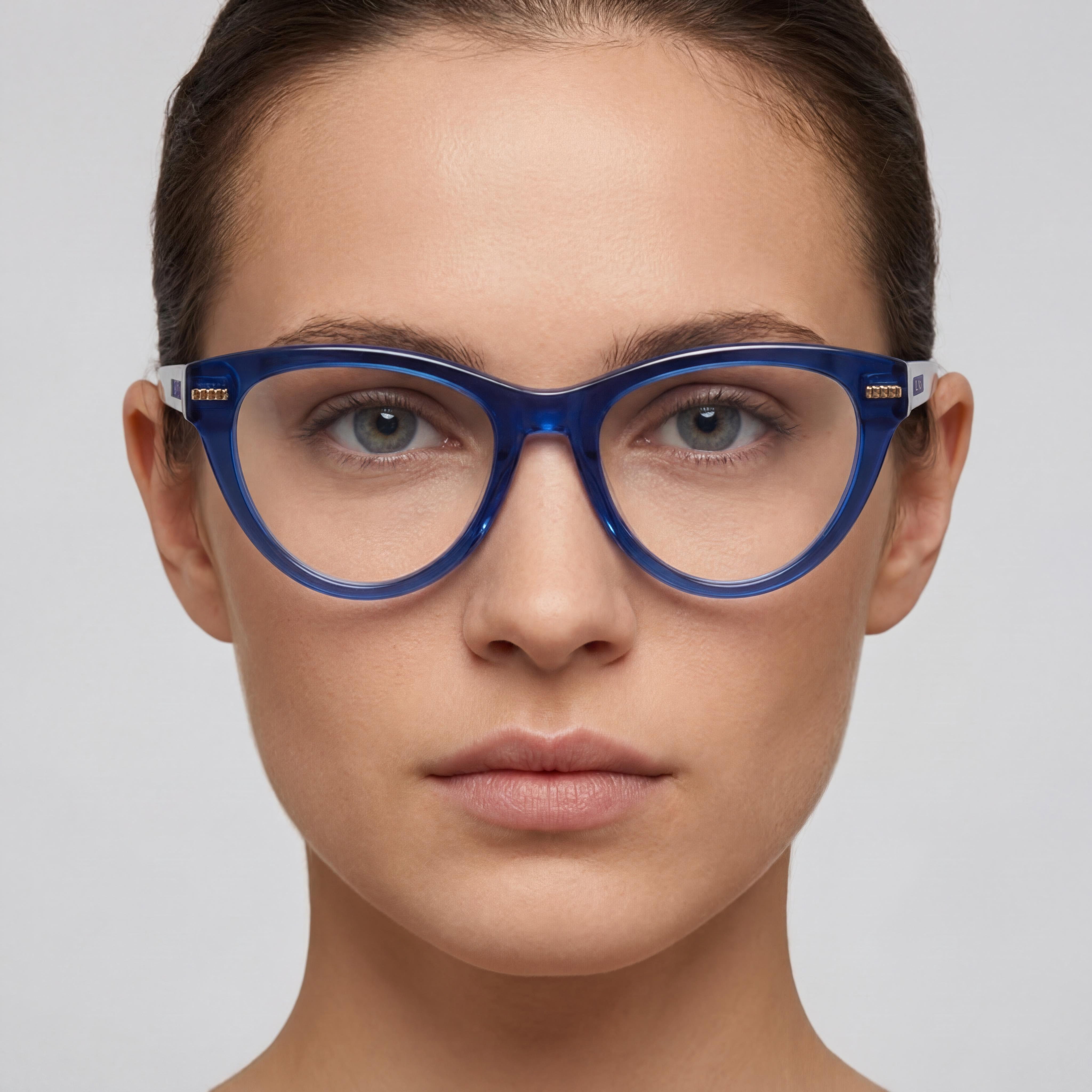 Gafas de sol Missoni MIS 0073 para mujer con montura de acetato azul y lentes azules, ancho de lente de 51 mm, Photo 4