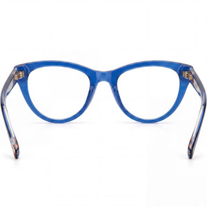 Missoni MIS 0073 Cat Eye Eyeglasses Women — side view, Blue Acetate temples