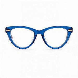 Missoni Mis 0073 Rectangle Eyeglasses Women — side view, Blue Acetate temples