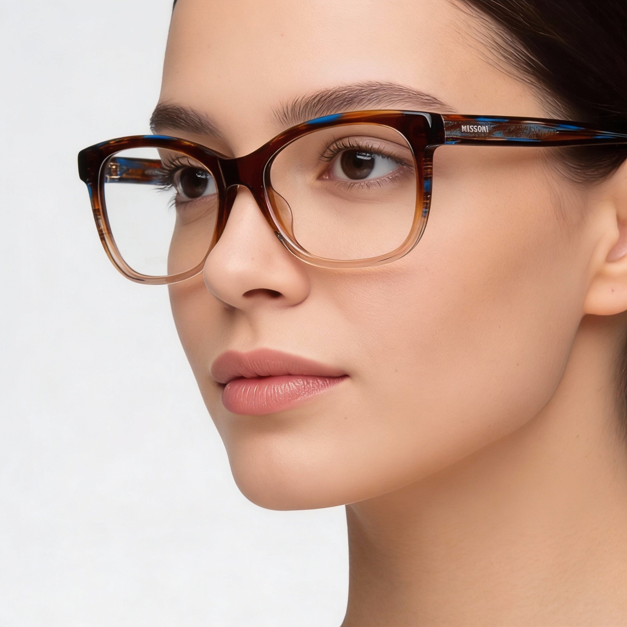 Missoni MIS 0090 Brown Rectangle Eyeglasses for Women, Acetate 54mm, Photo 5
