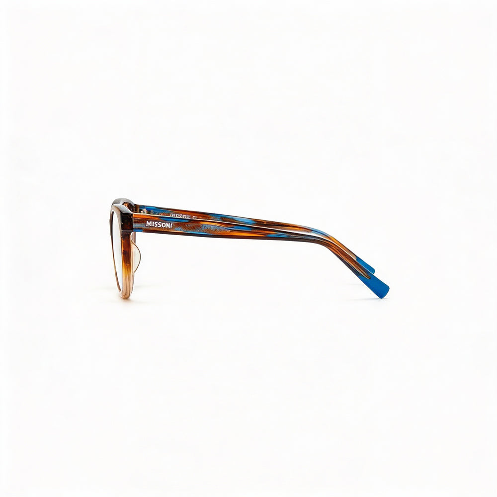 Missoni MIS 0090 Rectangle Eyeglasses Women — side view, Brown Acetate temples