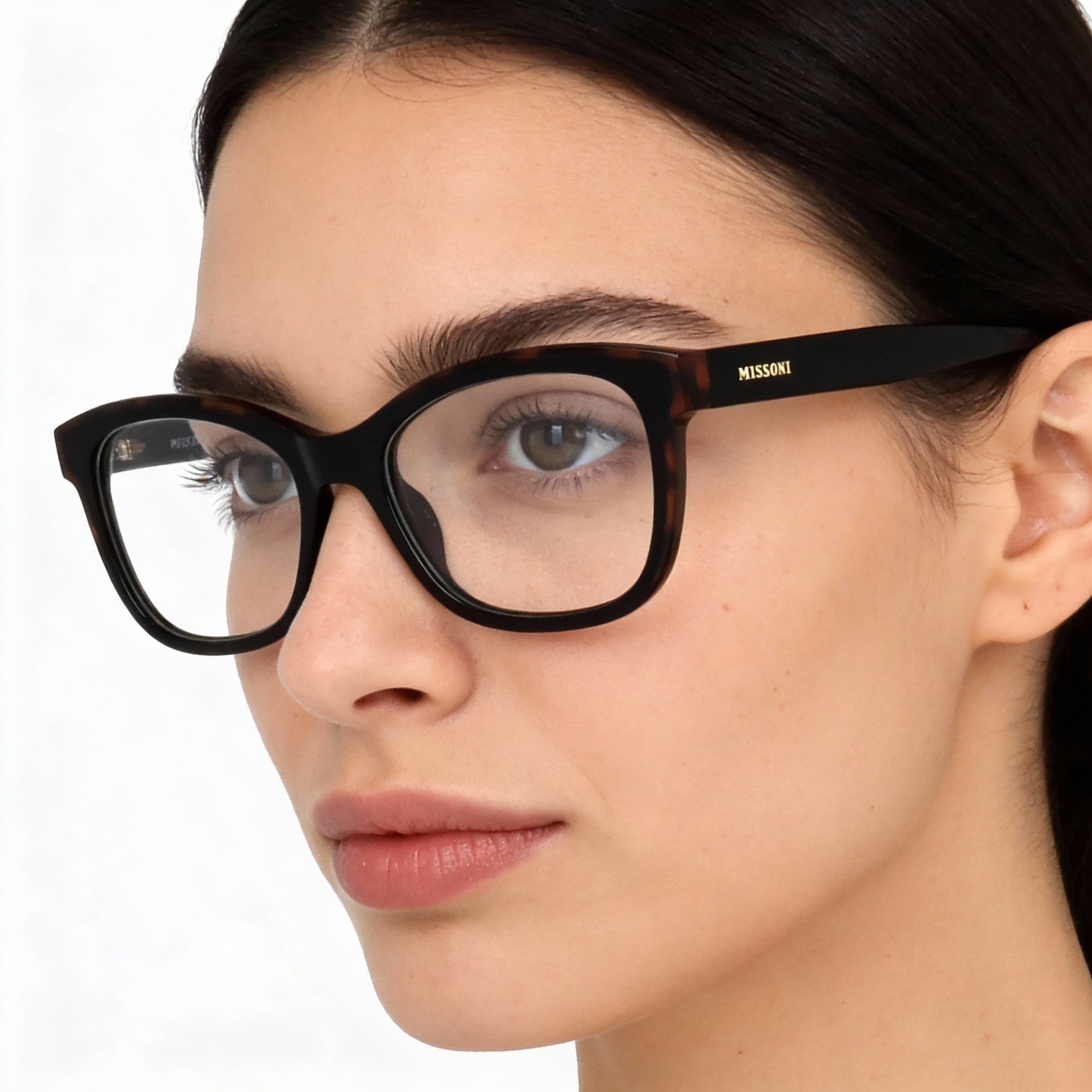 Missoni MIS 0090 Black Havana Rectangle Eyeglasses for Women, 52mm, Photo 4