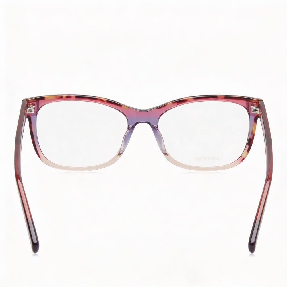 Missoni Mis 0090 Rectangle Eyeglasses Women — side view, Red Acetate temples