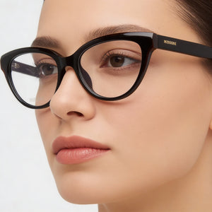 Missoni MIS 0091 Rectangle Eyeglasses for Women — interior view, Acetate frame detail